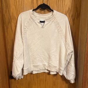 Aerie Cream Pullover with Distinctive Neckline